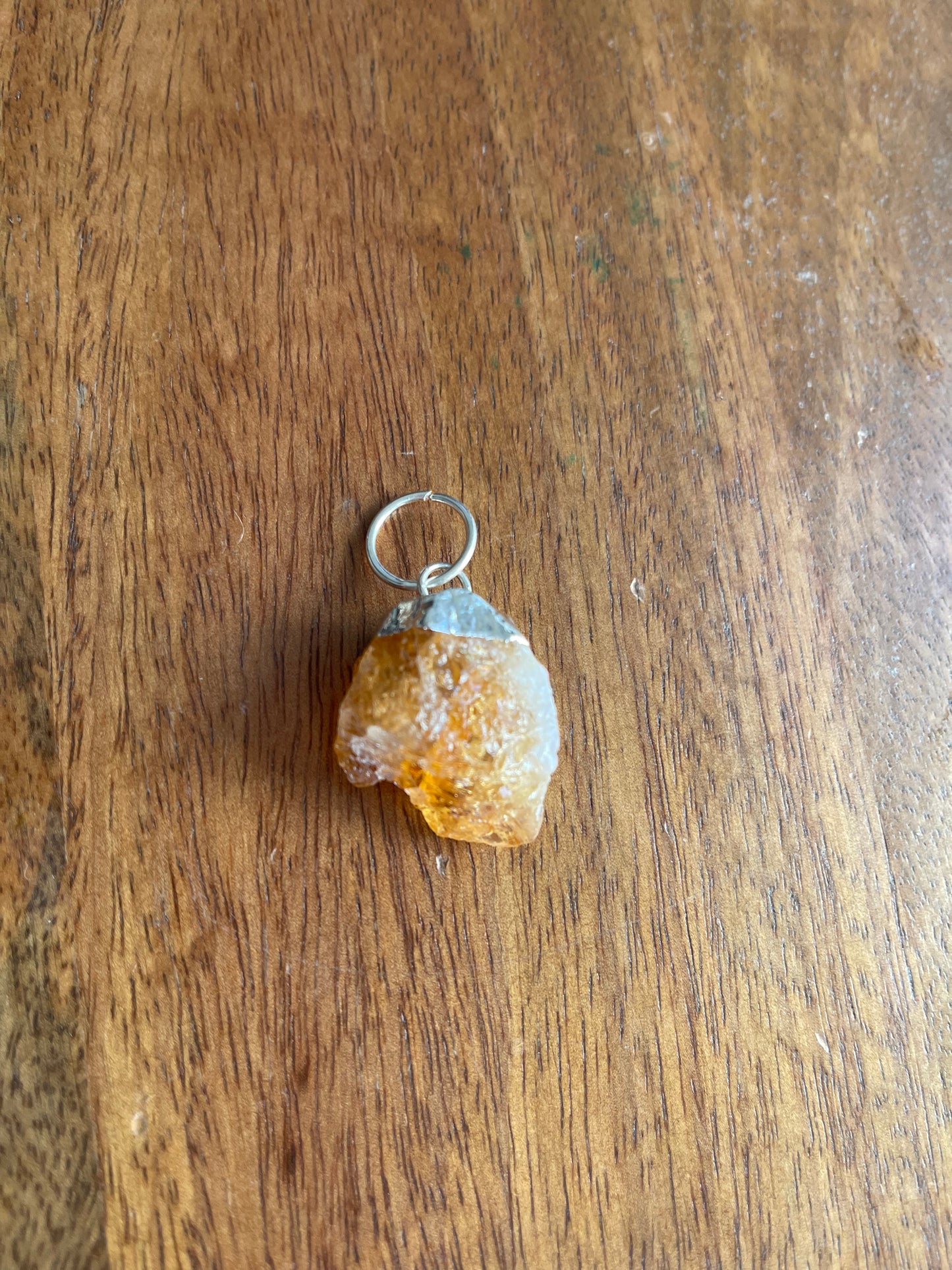 Citrine with silver electroplated top